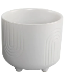 White Rainbow Ceramic Footed Planter