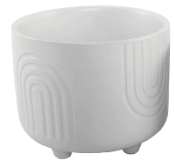 White Rainbow Ceramic Footed Planter