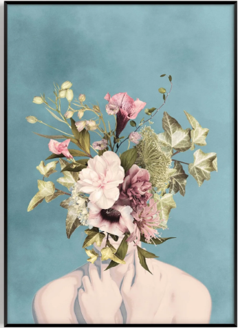 Flower Lady Canvas Wall Art