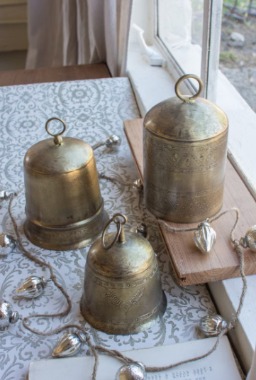 S/3 Antique Brass Finish Bells