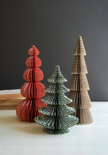 Printed Paper Accordion Christmas Trees