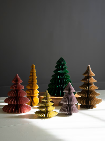 Jewel Tone Paper Accordian Christmas Trees