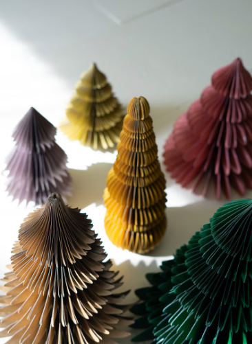 Jewel Tone Paper Accordian Christmas Trees