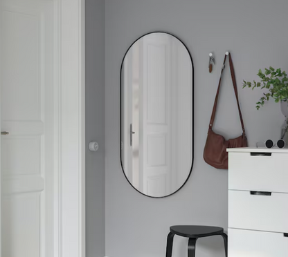 Black Framed Oval Mirror