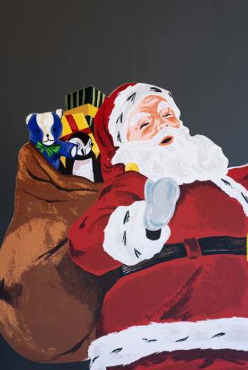 Colorful Wooden Santa