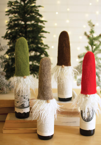 Felt Santa Wine Toppers