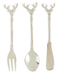 S/3 Stag Silver Charcutier Utensils