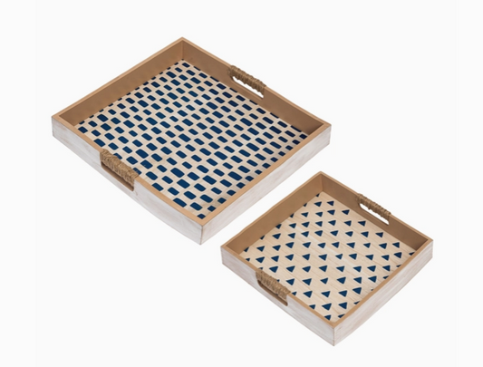 S/2 Brown Square Triangle Pattern Trays