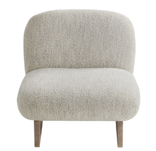 Fabric Accent Chair and Ottoman Set