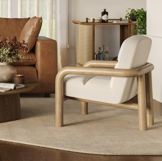 Beck Cream Weave Accent Chair