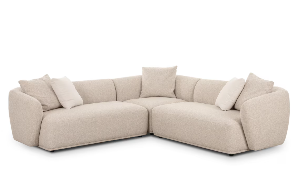 Sylvie Cream Boucle 3-Piece Sectional