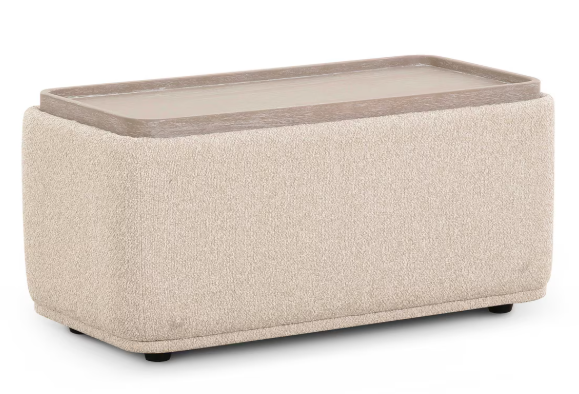 Sylvie Cream Boucle Ottoman Table