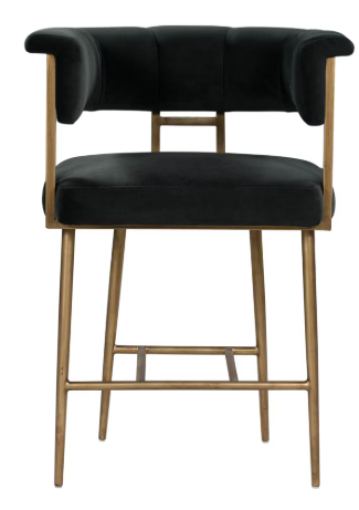 Astrid Grey Velvet Counter Stool