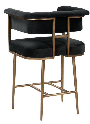 Astrid Grey Velvet Counter Stool