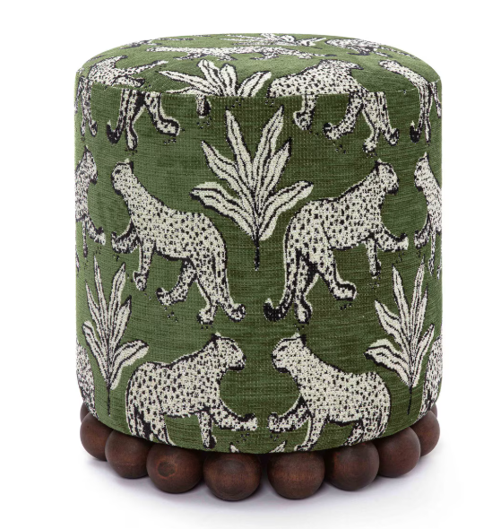 Leopard Jacquard Ottoman