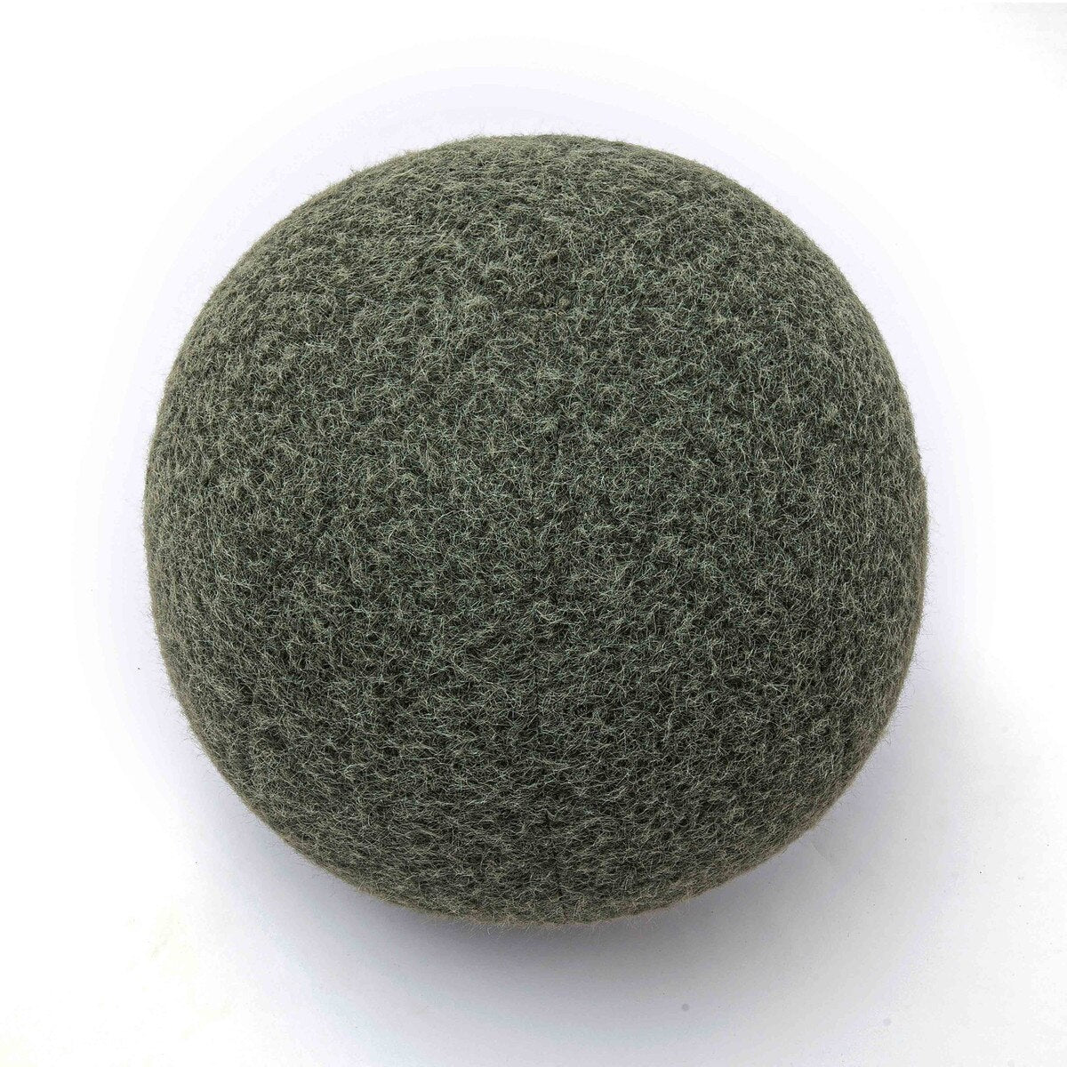 Round Green Long Mohair Pillow