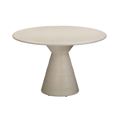 Beige Textured Outdoor Dining Table