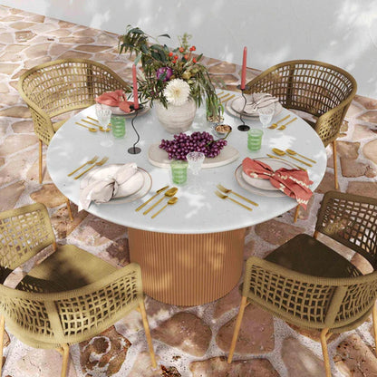 Faux Terrazzo Concrete Outdoor Dining Table