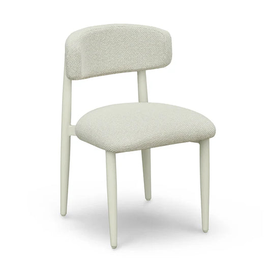 Cream Textured Outdoor Dining Side Chair