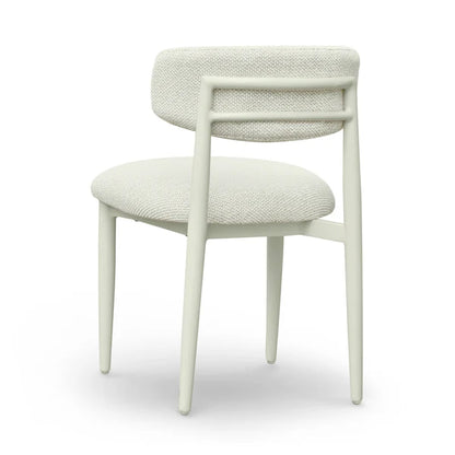 Cream Textured Outdoor Dining Side Chair