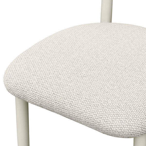 Cream Textured Outdoor Dining Side Chair