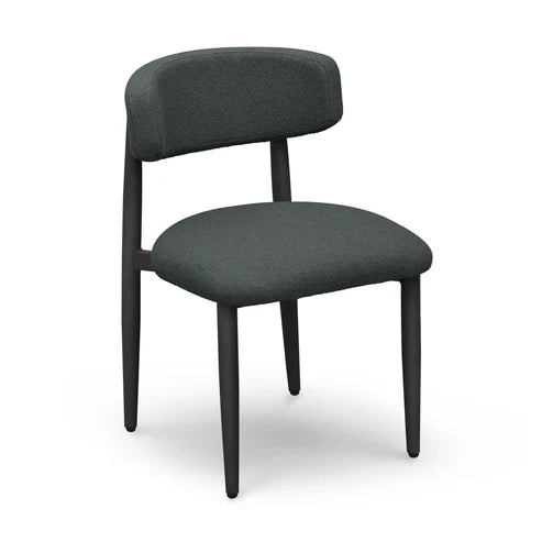 Black Textured Outdoor Dining Side Chair