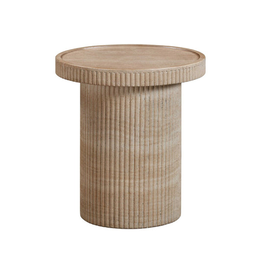 Travertine Concrete Outdoor Accent Table