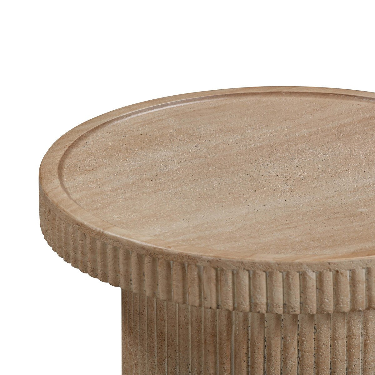 Travertine Concrete Outdoor Accent Table