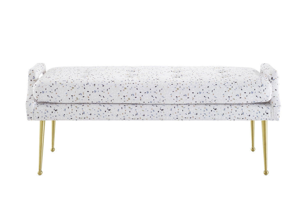 Eileen Terrazzo Velvet Bench