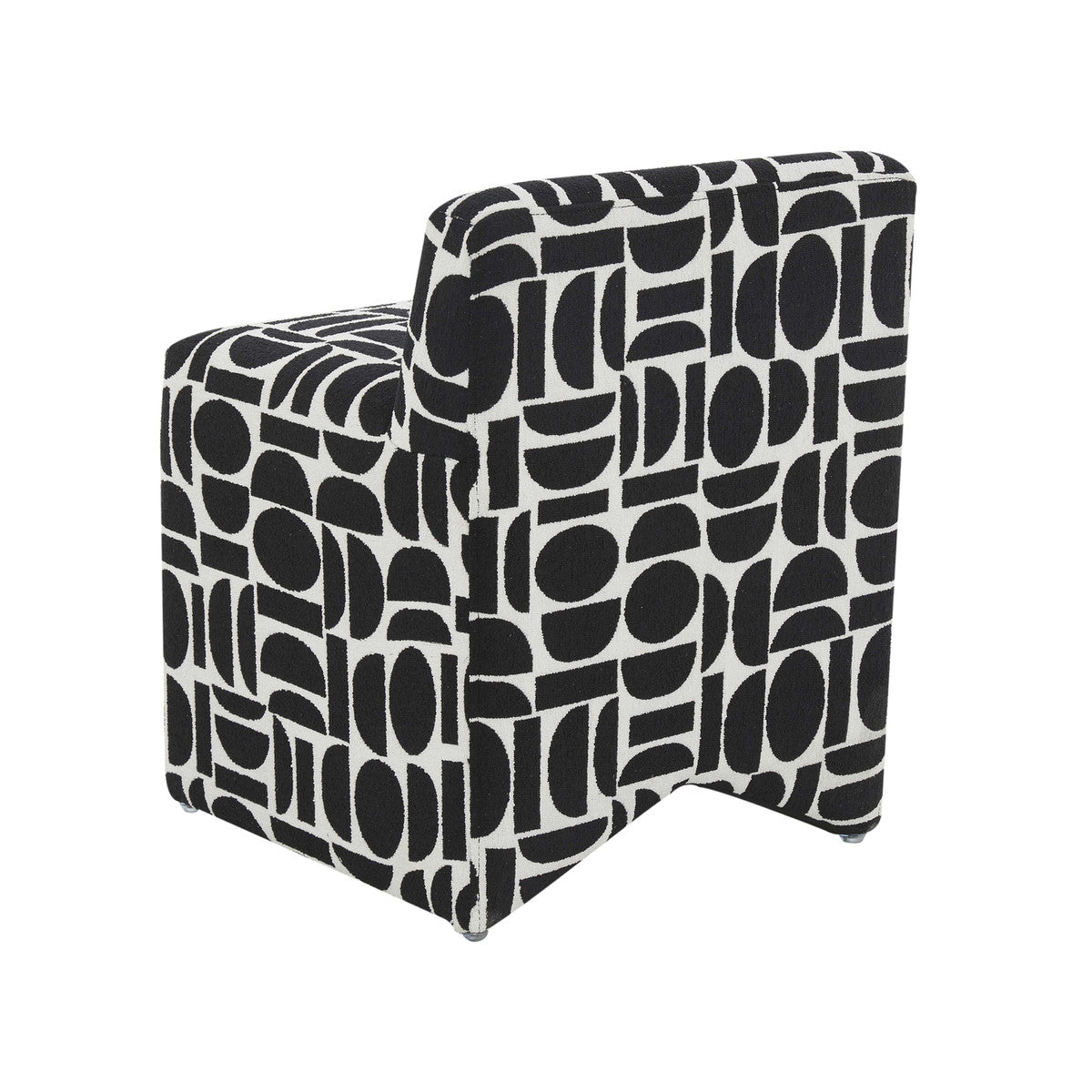 Pippa Black Geometric Jacquard Weave Stool