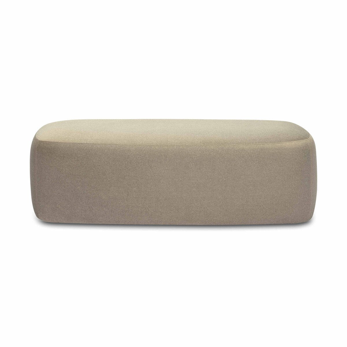 Taupe Faux Mohair Bench