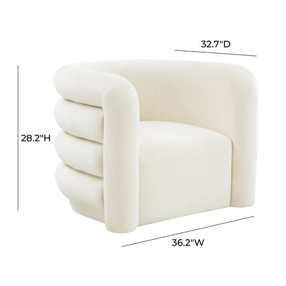 Curves Cream Velvet Lounge Chair