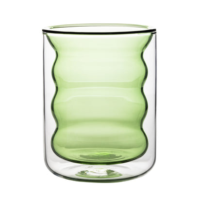 S/4 Waves Green Water Glass