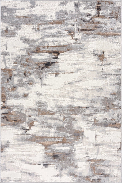 Contemporary Grey Paint Strokes Rug