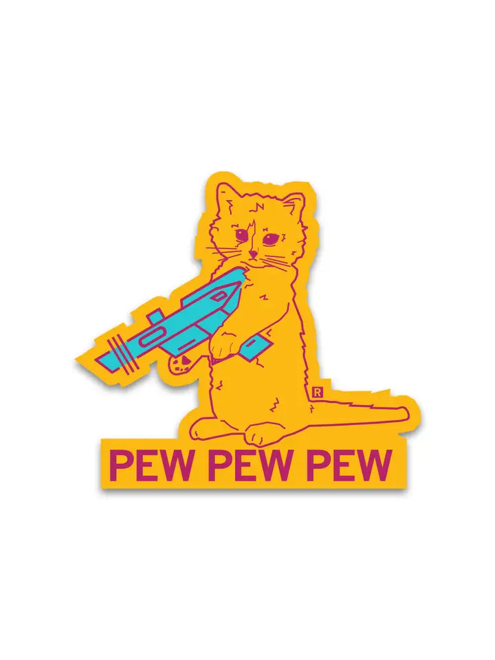 "Pew Pew Pew" Die-Cut Sticker