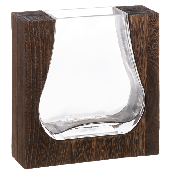 Modern Wood Glass Inlay Vase