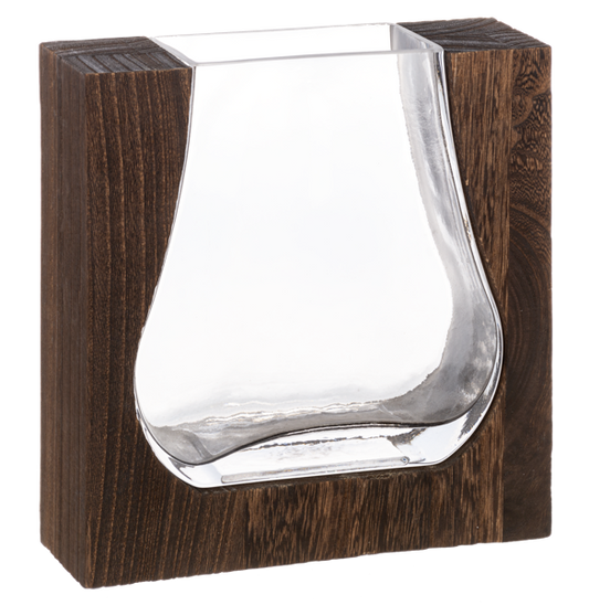 Modern Wood Glass Inlay Vase