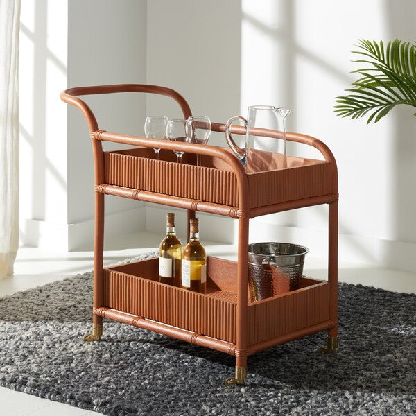 Barnette Rattan Bar Cart