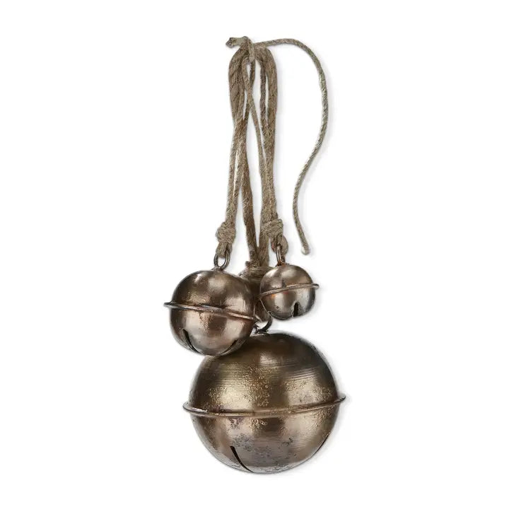 S/3 Sleigh Bells - Antique Brass