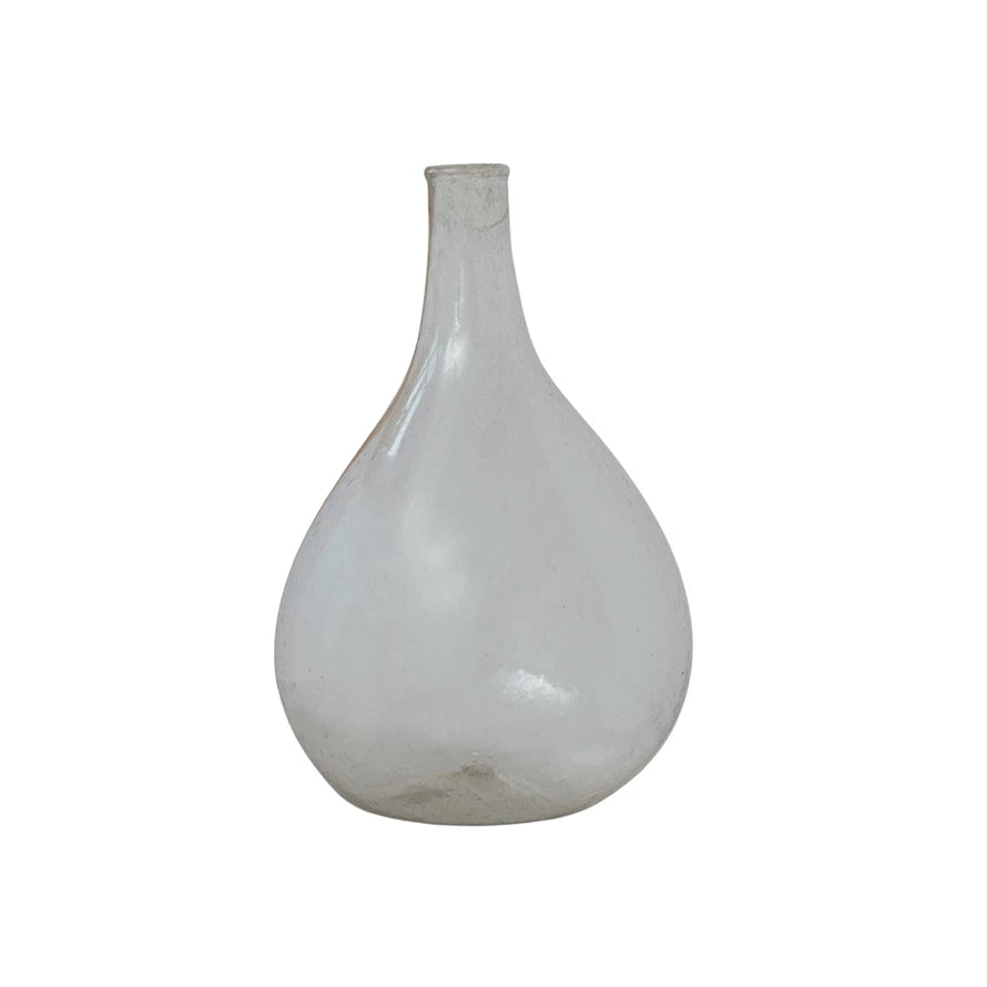 Hand-Blown Glass Bottle Vase