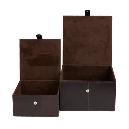 Modern Dark Brown Leather Box