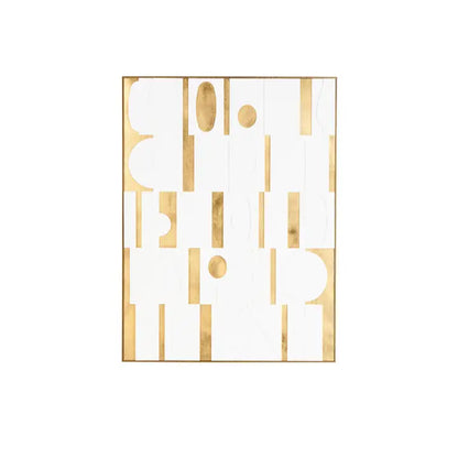 3D White & Gold Wooden Framed Wall Art