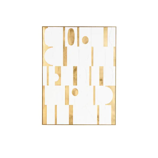 3D White & Gold Wooden Framed Wall Art