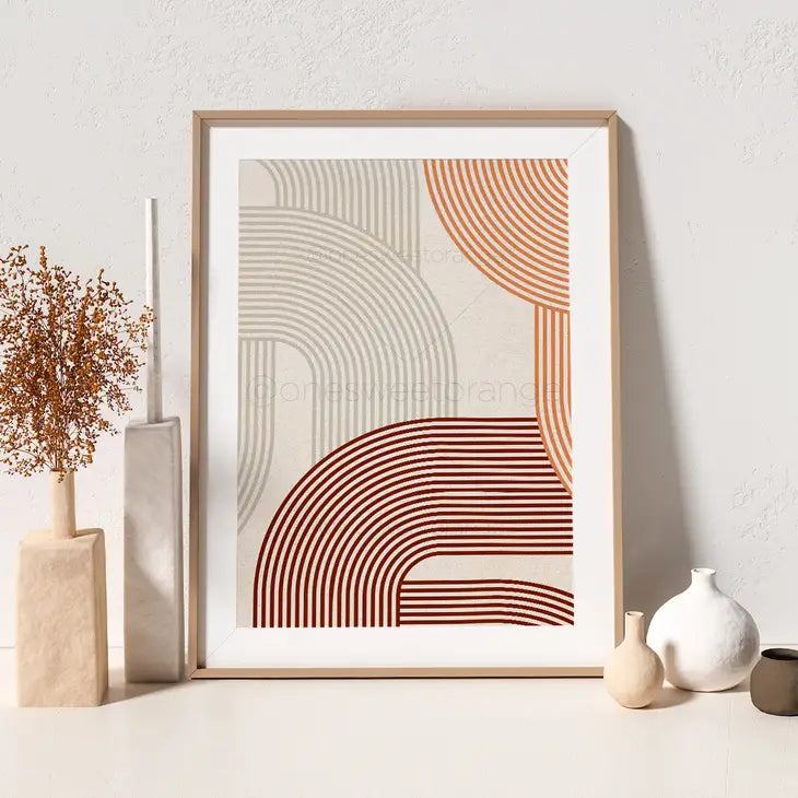 Mid Century Abstract Line Art