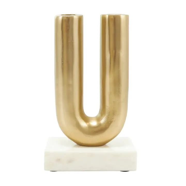 Glam Gold Aluminum Metal Candle Holder