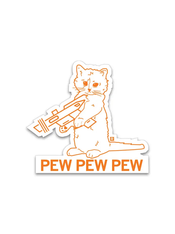 "Pew Pew Pew" Die-Cut Sticker