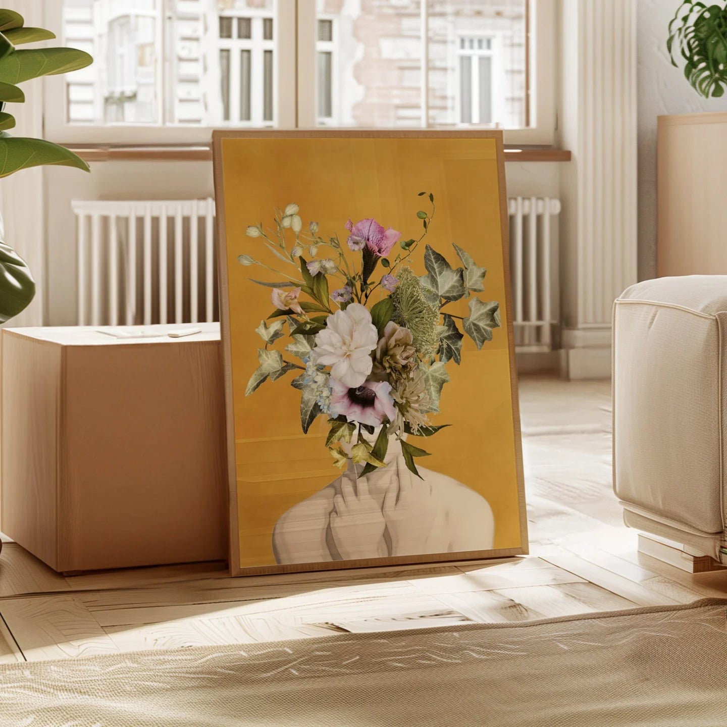 Flower Lady Canvas Wall Art