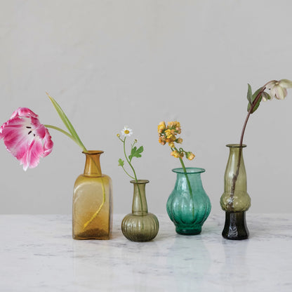 S/4 Hand-Blown Glass Vases