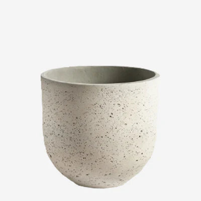 White Concrete Pot