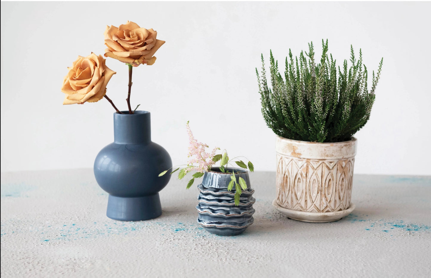 Navy Round Vase